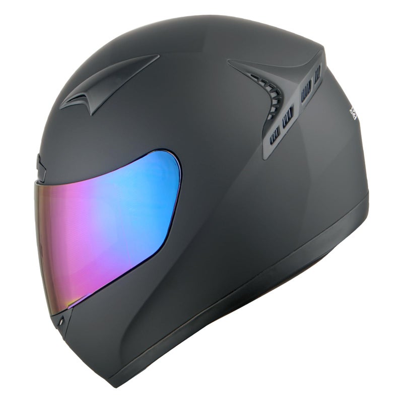 1STORM Motorcycle Bike Full FACE Helmet Booster MATT Black; Size L (59-60 CM) - Image 1